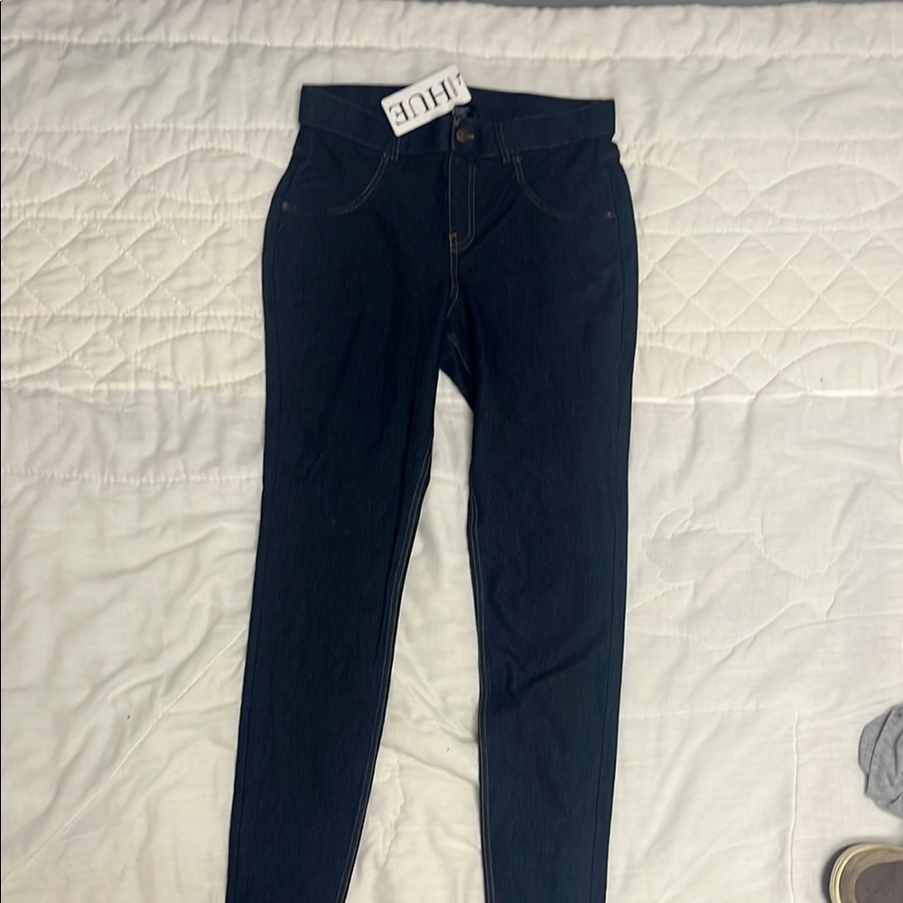 HUE Blue Jeggings Stretchy Slim Fit
